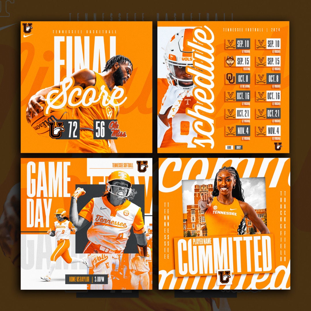 Pro-Level Photoshop Sports Social Media Templates - Gameday, Final Score, Committed, Schedule Graphics