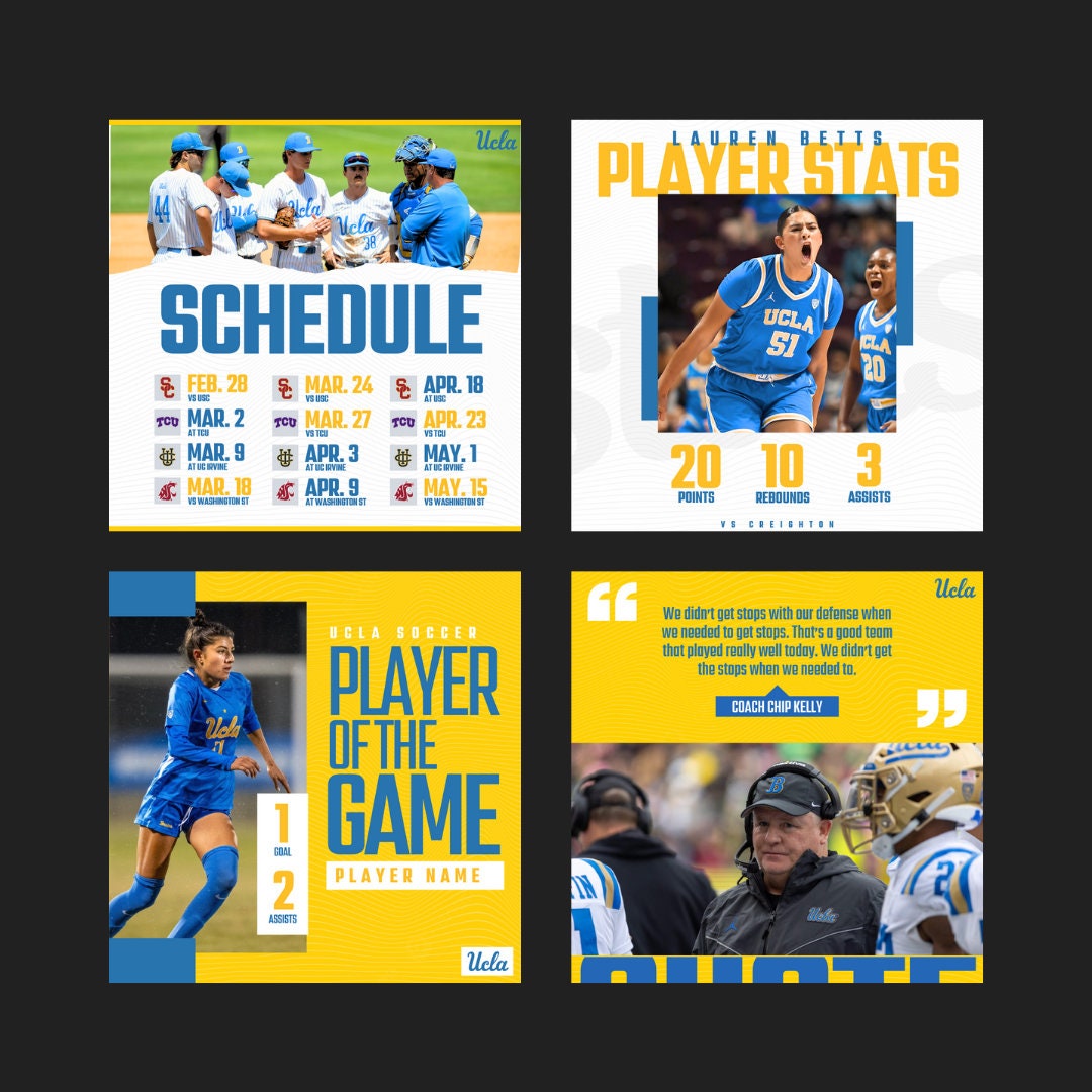 Professional Canva Sports Templates - 12 Customizable Graphics for Social Media - Gameday, Final Score, Committed, Schedule, Senior Night