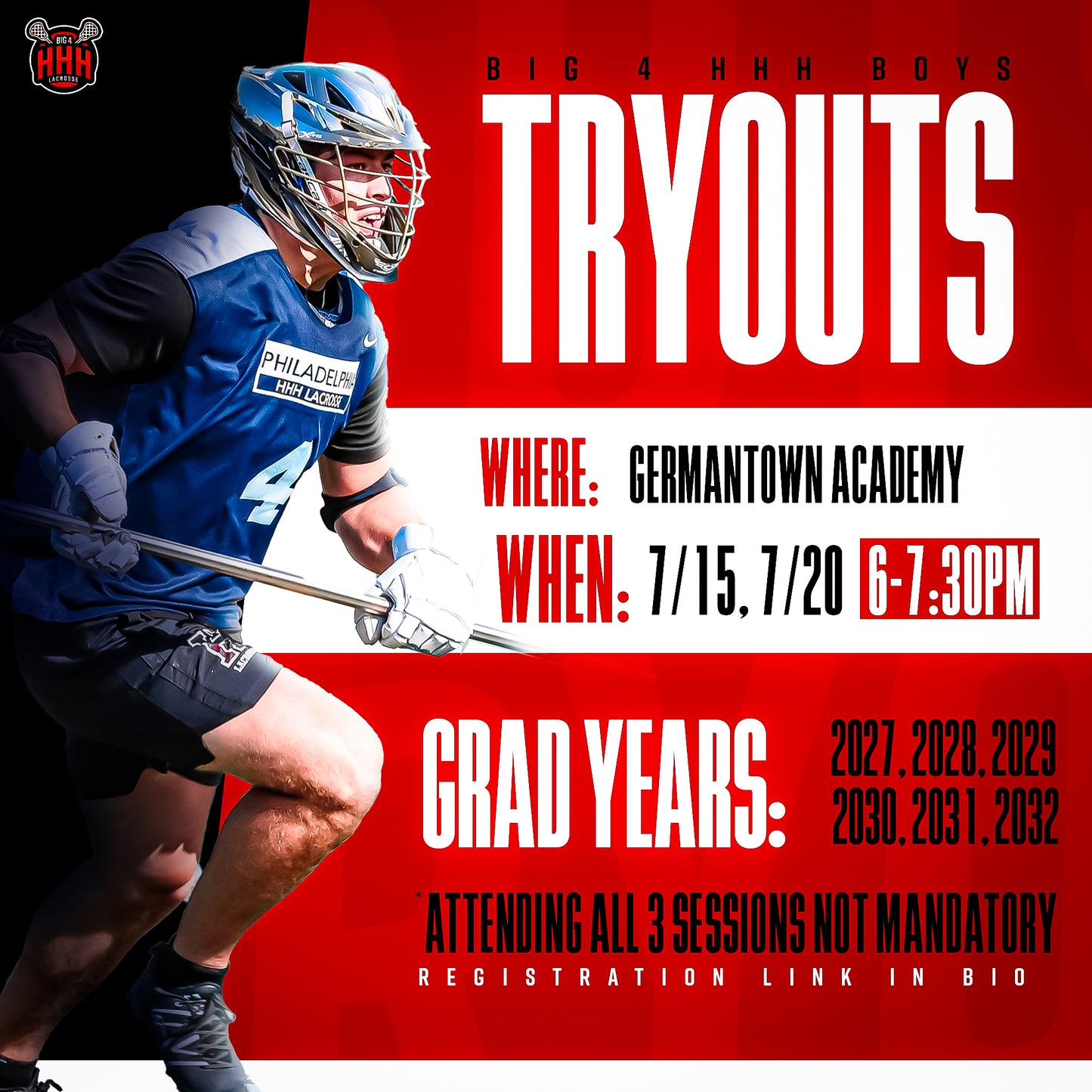 Pro-Level Photoshop Sports Social Media Templates - Committed, Tryouts, Tournament, Player Spotlight, Annoucement Poster (Red)