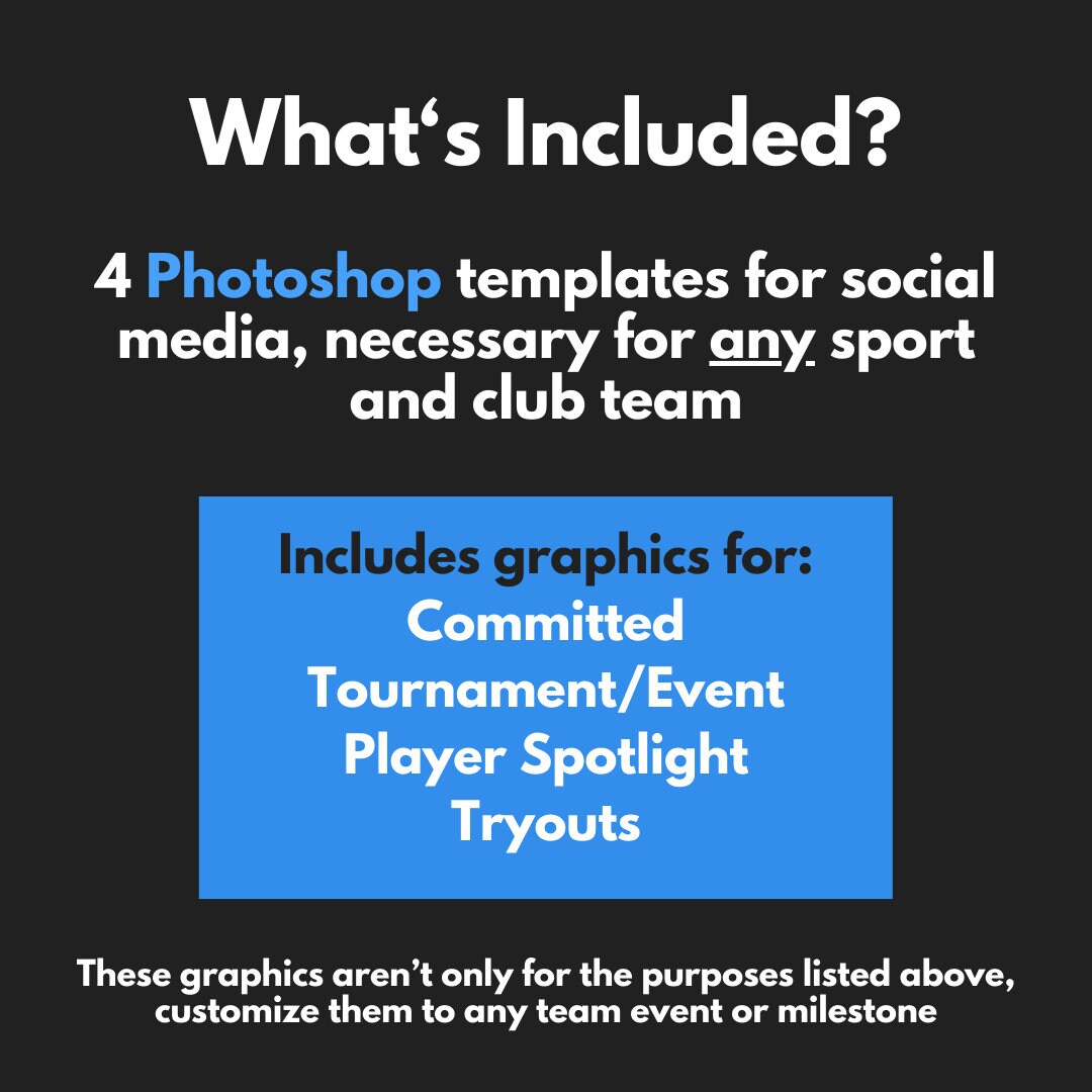 Pro-Level Photoshop Sports Social Media Templates - Committed, Tryouts, Tournament, Player Spotlight, Annoucement Poster (Red)