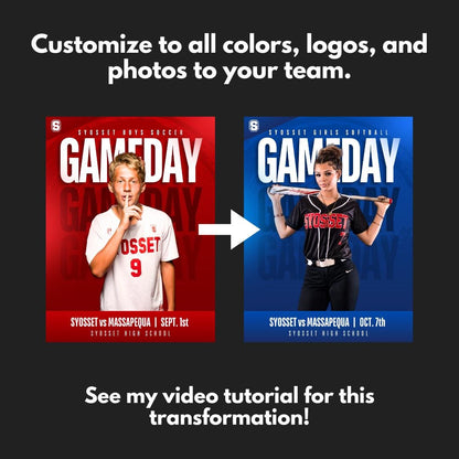 Portrait "Gameday" Template - Canva Social Media Sports Graphic