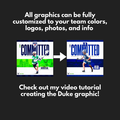 Pro-Level Photoshop Sports Social Media Templates - Committed, Tryouts, Tournament, Player Spotlight, Annoucement Poster (Red)