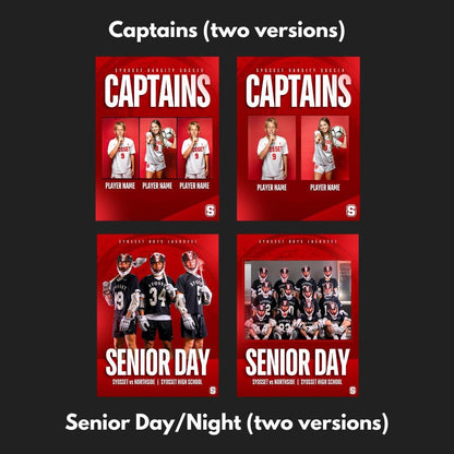 Professional Canva Sports Templates - 12 Customizable Graphics for Social Media / Instagram - Gameday, Final Score, Schedule, Senior Night