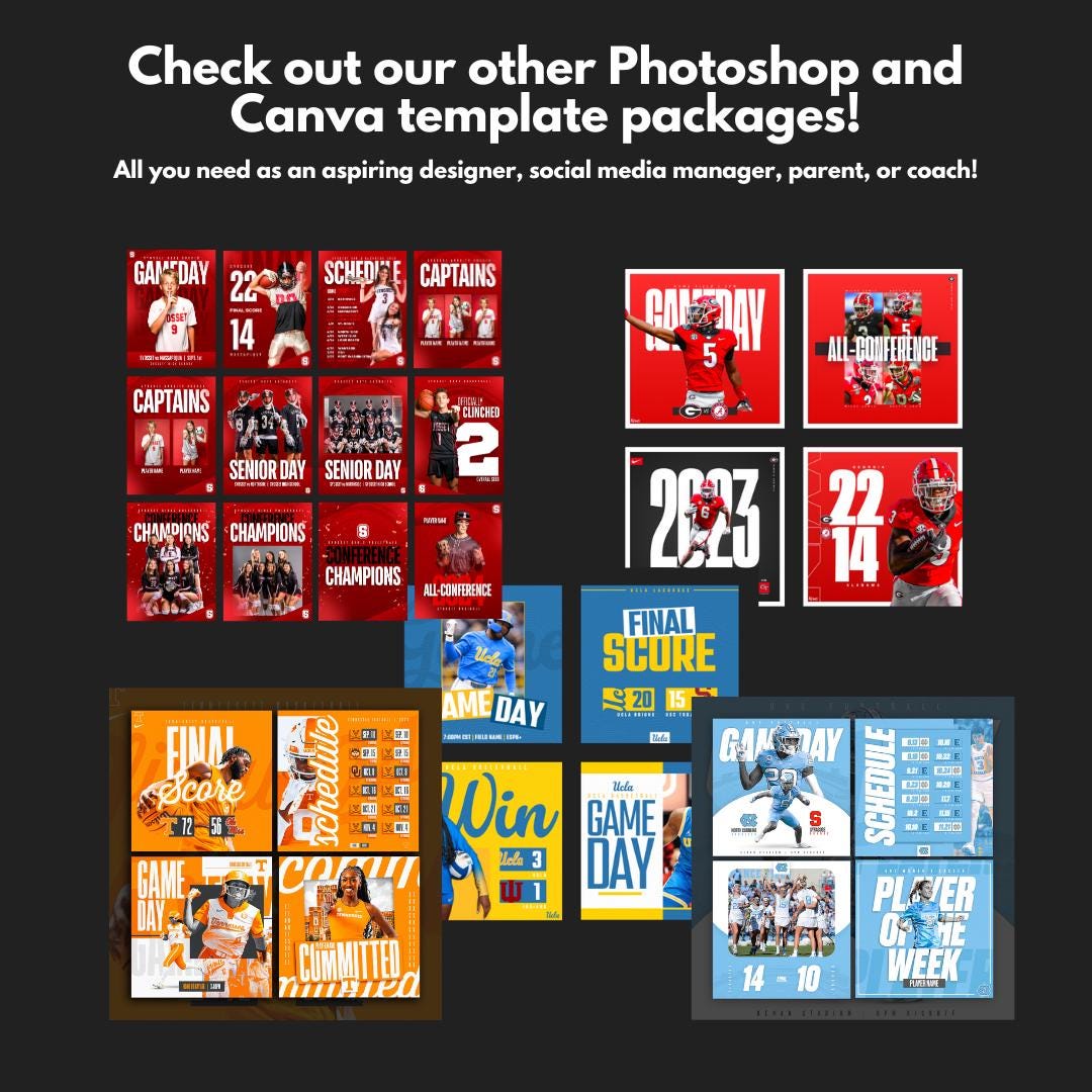 Senior Sports Poster / Banner, Editable Template in Photoshop, Digital Download, Senior Night Gift, Football, Basketball, Hockey, Soccer
