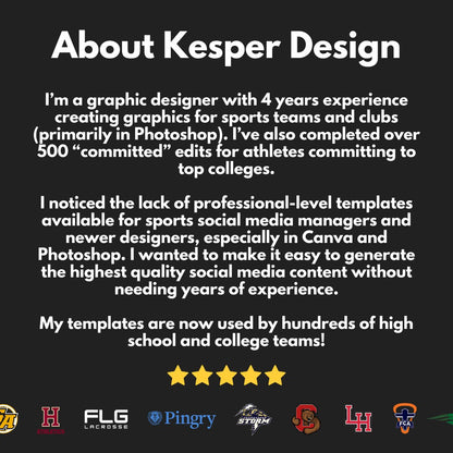 Pro-Level Photoshop Sports Social Media Templates - Committed, Tryouts, Tournament, Player Spotlight, Annoucement Poster (Red)