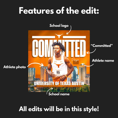 CUSTOM College Sports Commitment Edit - Any Sport, Any School