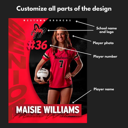 Senior Sports Poster / Banner, Editable Template in Photoshop, Digital Download, Senior Night Gift, Football, Basketball, Hockey, Soccer
