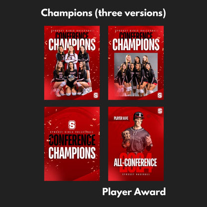 Professional Canva Sports Templates - 12 Customizable Graphics for Social Media / Instagram - Gameday, Final Score, Schedule, Senior Night