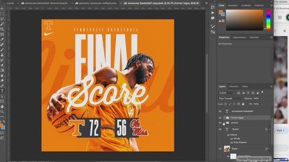 College Sports "Final Score" Photoshop Graphic (w/ Video Tutorial)